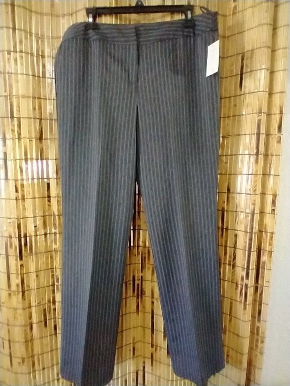 Atelier Charcoal Gray Pinstripe Dress Pants in Size 14
